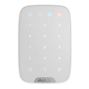 AJAX KeyPad Plus bezvadu taustiņu tastatūra (balta)