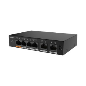 DAHUA PoE slēdzis 100Mbps 4+2G uplink S4100-4GT2GT-60-C