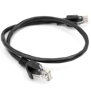 Kabelis Cat5E UTP, 0,5m, melns
