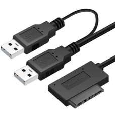 USB 2.0 Type-A - Plāns SATA II 7+6Pin kabelis