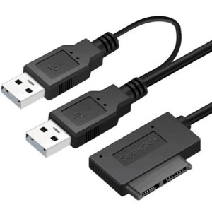 USB 2.0 Type-A - Plāns SATA II 7+6Pin kabelis