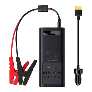 BASEUS Auto invertors SuperSi 12V-220V, 500W, 2x AC, 1x USB-A, 1x USB-C