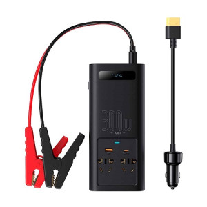BASEUS Auto invertors IGBT 12V-220V, 300W, 2x AC, 1x USB-A, 1x USB-C