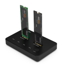 SSD Dual Bays dokstacija M.2 NVME+SATA, USB-A, USB-C C