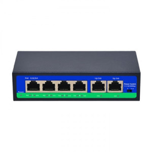 PoE slēdzis 4ch 100Mbps +2G uplink