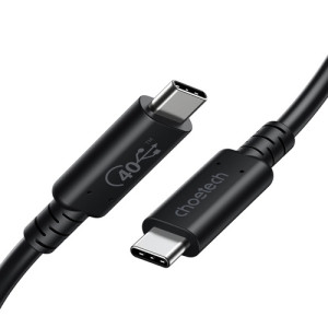 Kabelis CHOETECH USB4, Type-C - Type-C, 40Gbps, 100W, 20V/5A, 8K/60Hz, 0,8m